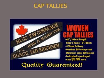 TALLY
TALLIES
BALL CAP
RCSCC
NLCC
NAVY CADET
SEA CADET