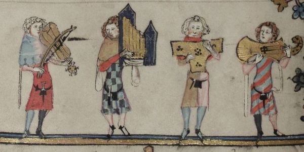 A Medieval Portative Organ in an early music group.