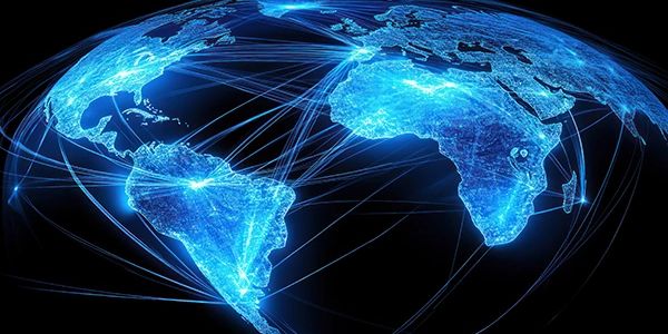 Global view of cyber connection.