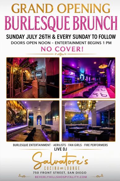 Burlesque Brunch at Salvatore’s Cucina & Lounge in downtown San Diego.
