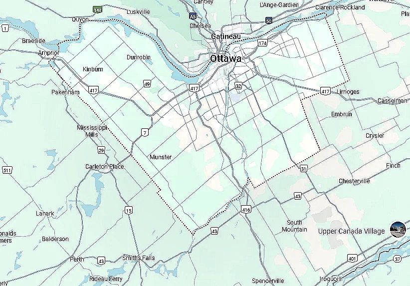 Map of Ottawa area.