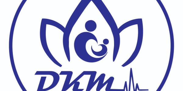 Logo of PKM with family and heartbeat symbol.