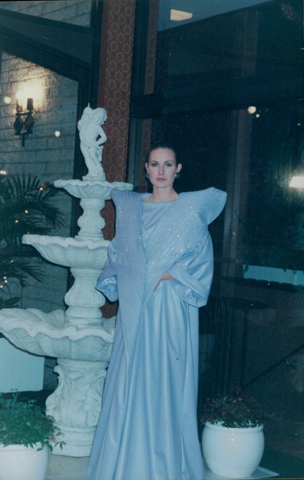CHAUCERS foyer on the night of results. Neza Zivkovic wearing Andromeda entry 113