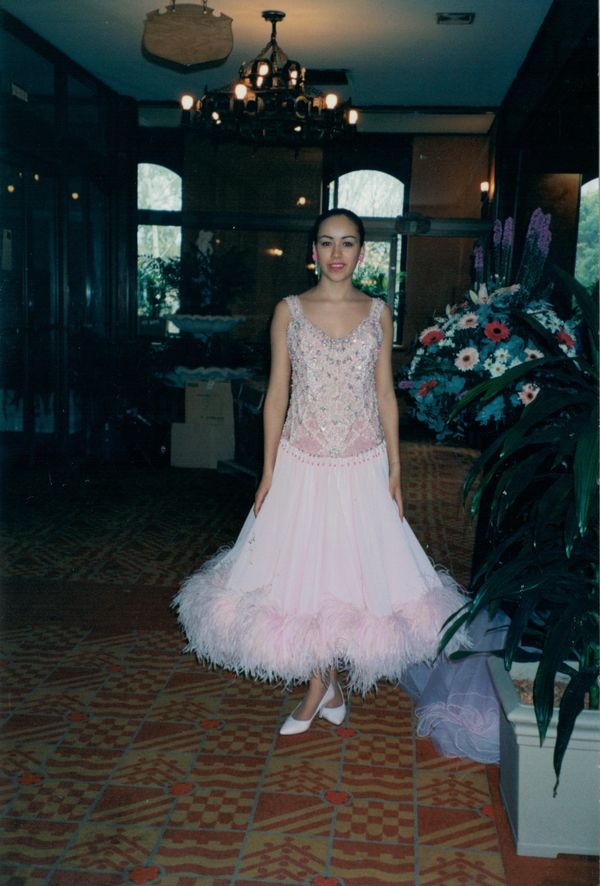 Chaucer’s foyer Stephanie Randall wearing Imagination entry 130 into the Australian Gown Of The Year
