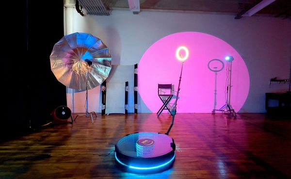 lunaspin360 setup colorful lighting event experience easthampton ma studio