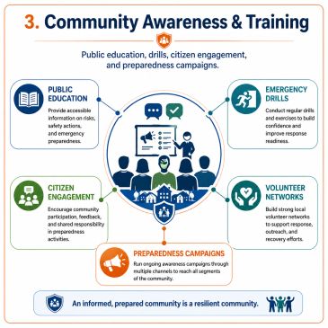 Community awareness and training for emergency preparedness.
