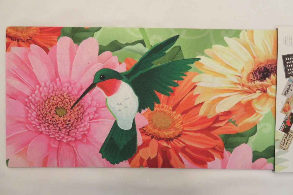 Hummingbird & Giant Gerber Daisies, Sassafras Rug Insert Switch Door ...