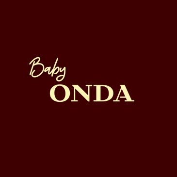 Text logo 'Baby ONDA' on dark red background.
