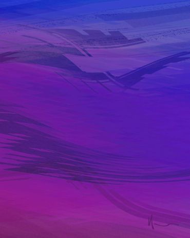 Abstract digital art in shades of purple and blue with dynamic brush strokes.