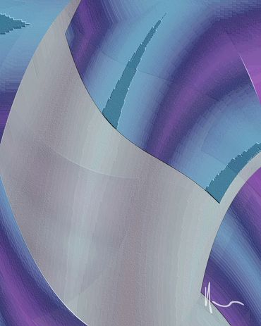 Abstract digital artwork with purple and blue gradients.