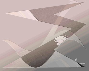 Abstract geometric shapes with muted tones.