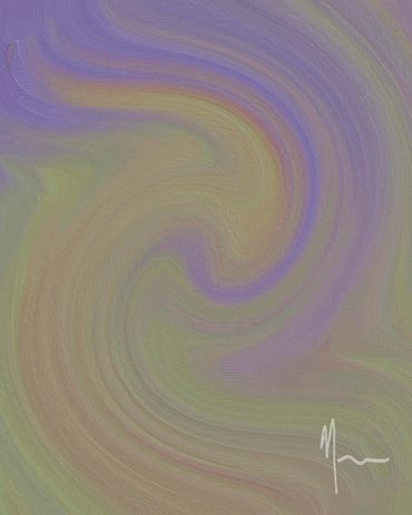 Abstract swirl of soft purple, green, and beige hues with a smooth texture.