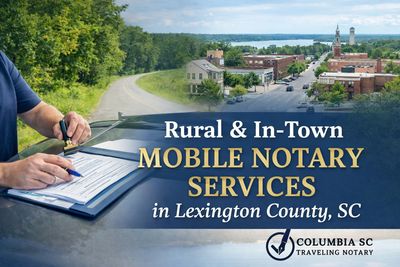 Columbia SC Traveling Notary provides mobile notaries across Columbia, Lake Murray, and other areas