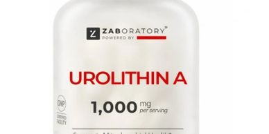 Bottle of Urolithin A supplement.