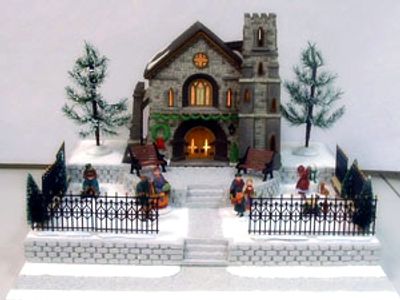 Front view of Jingle Lane Christmas platform