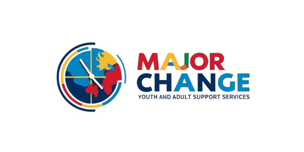 Logo of Major Change, a youth and adult support services organization.