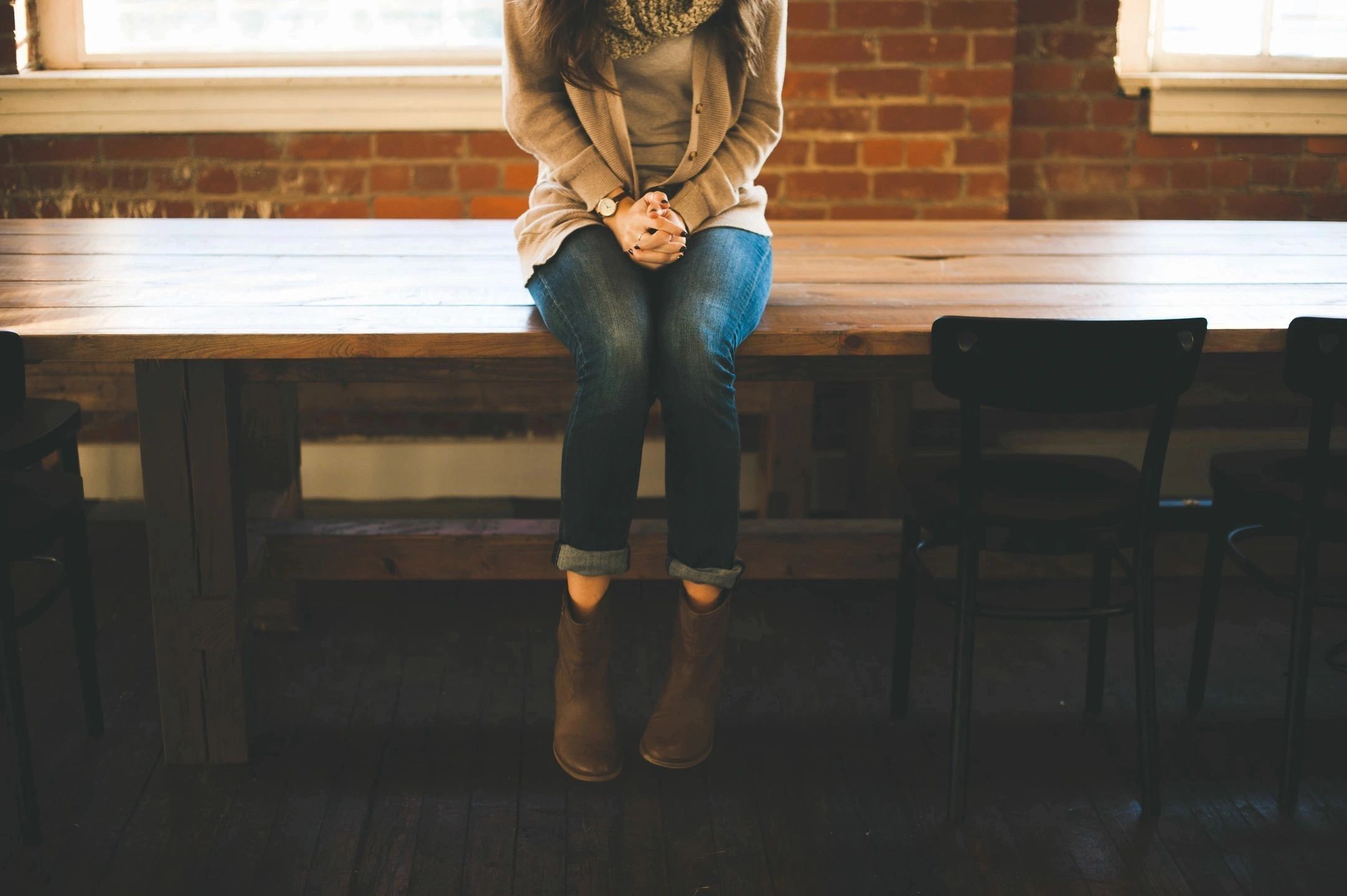 nervous women waiting 