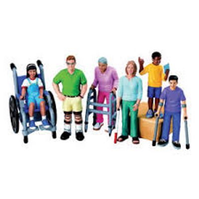 Diverse group of people with various physical disabilities and mobility aids.