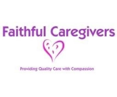 Logo of Faithful Caregivers with a heart symbol and compassionate tagline.