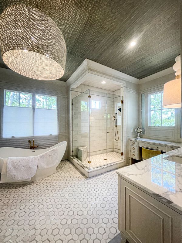 Custom luxury bathroom of a build in Weddington, NC
