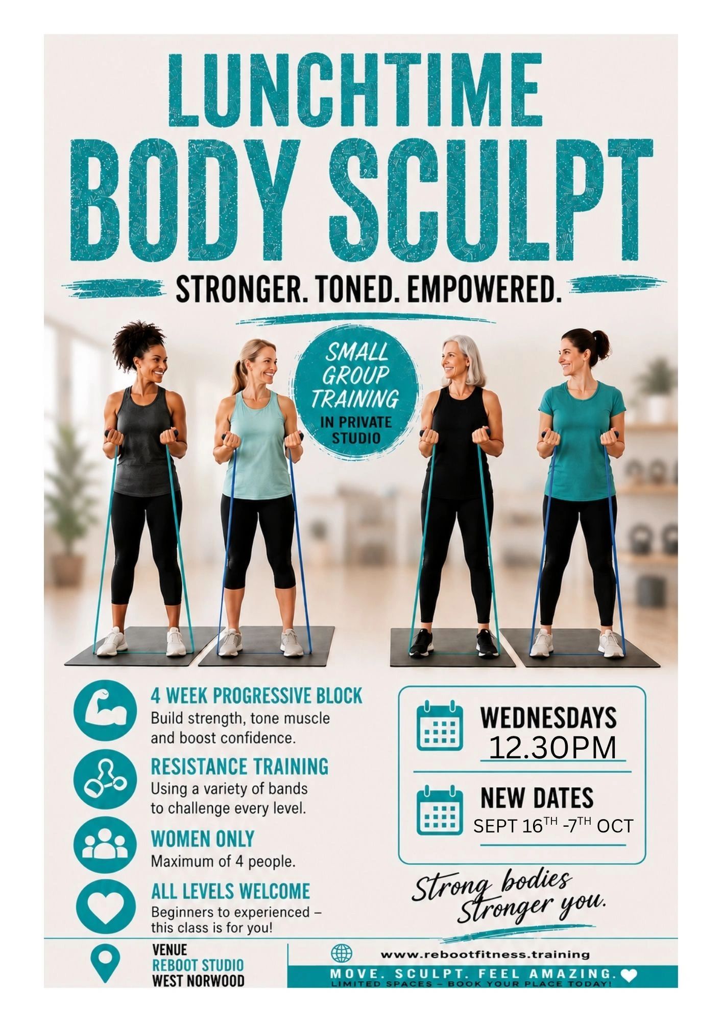 Lunchtime Body Sculpt women only training in Norwood.