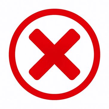 Show a red x in a red circle for ai work