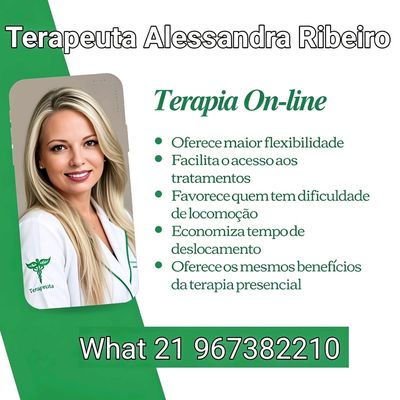 Therapist Alessandra Ribeiro offers flexible online therapy with benefits equal to in-person sessions.