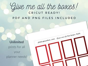 box stickers, printable, planner stickers, colorful boxes