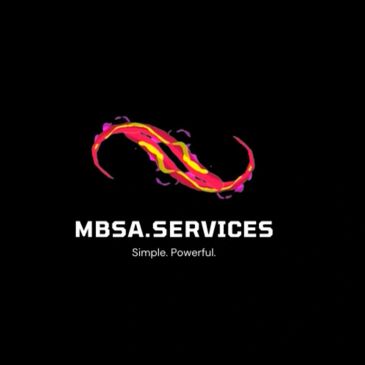 MBSA.SERVICES logo with colorful infinity design.