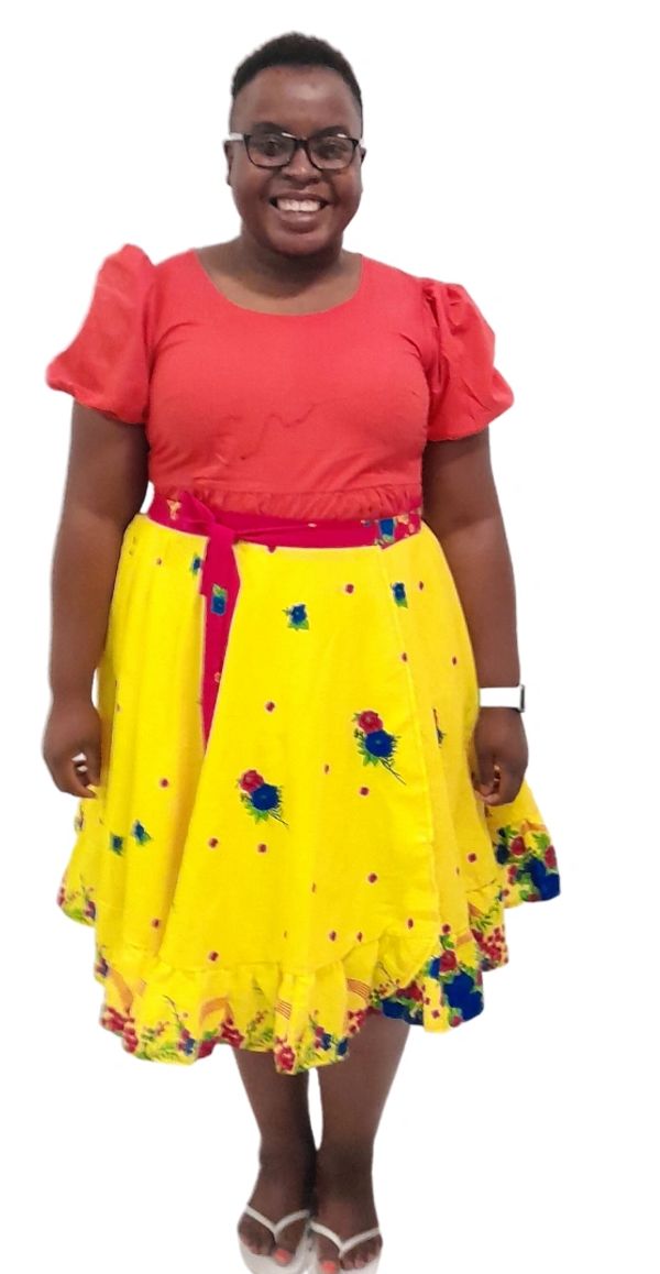 Traditional south african tribal fabrics wrap skirt with ruffle detail