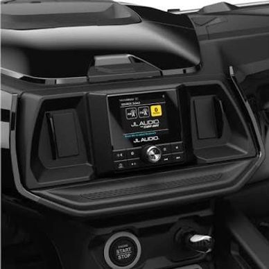 Car dashboard with JL Audio infotainment system.