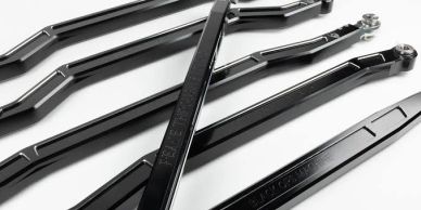 Close-up of black windshield wiper blades.