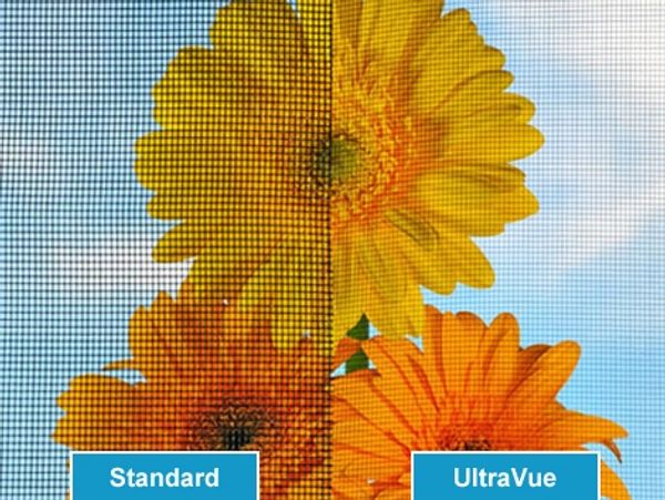 standard vs ultravue flower screen mesh phifer re-screen re-fabricate on-site services