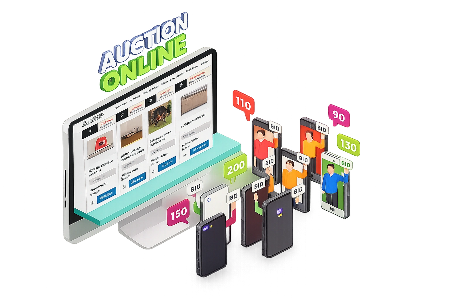 Auction cartoon screen