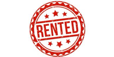 Red circular stamp with the word 'RENTED'.