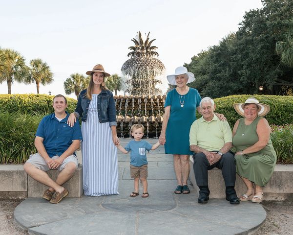 Fine Art Portrait Photographer with Editorial Flair in CHarleston SC Extd family Pineapple fountain 