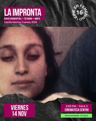 Poster for documentary 'La Impronta' screening on Nov 14 at Cinemateca Centro.