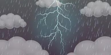 clouds with lightening graphic