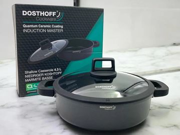 Dosthoff induction master shallow casserole with lid.