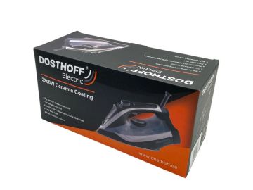 Box containing a Dosthoff electric iron.