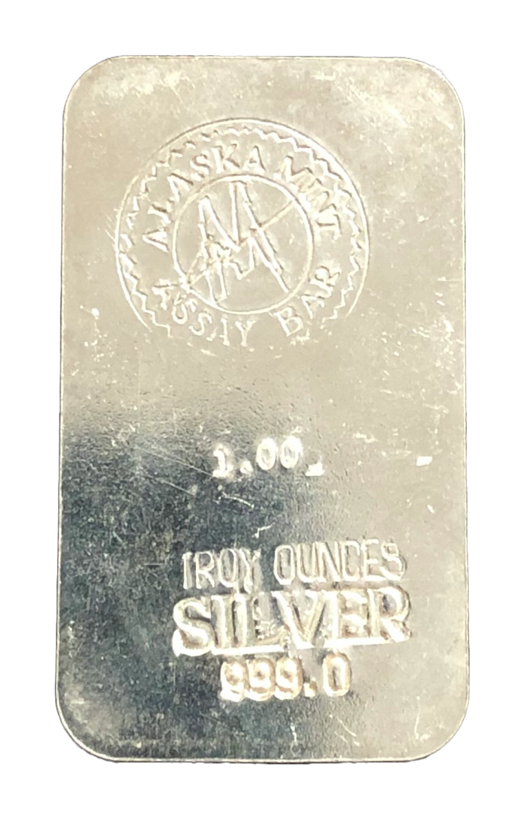 Alaska Mint Silver Ingot 1 Troy Oz 999 Silver Bar Lipless Planchette