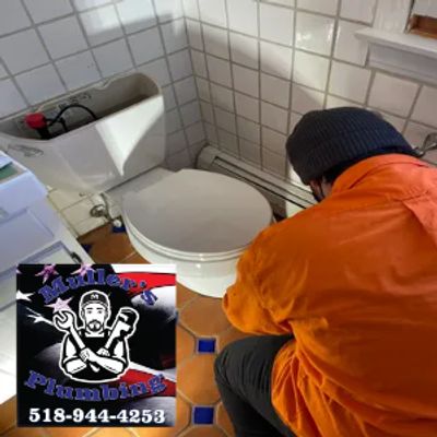 Clogged toilet repair services.
Toilet clogs removed by Muller's Plumbing & Drain Cleaning.