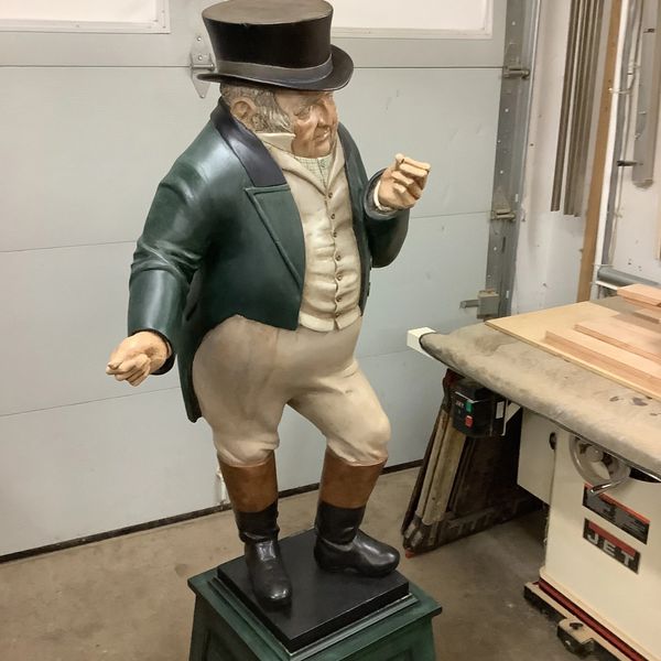 Hand carved wood statue of John Bull