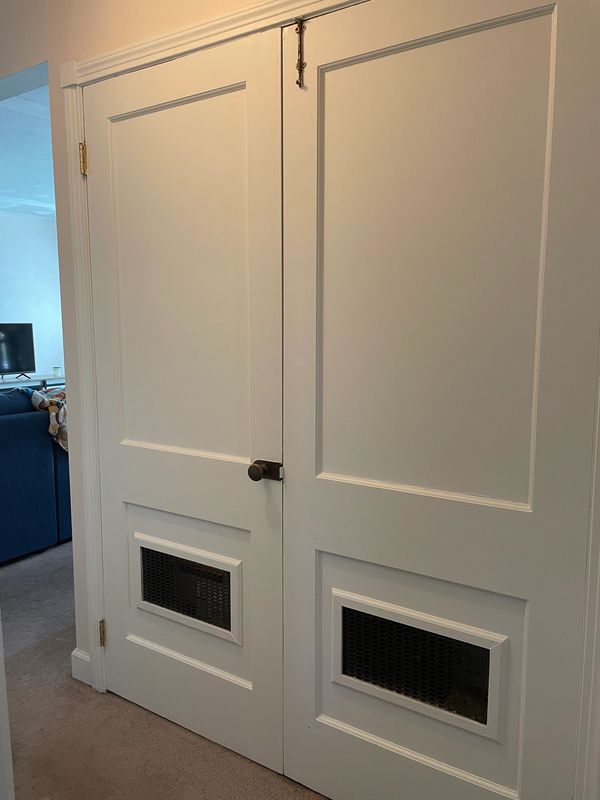 Beautiful Satin finish applied to a pair of wooden doors