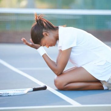 Tennis player with performance anxiety