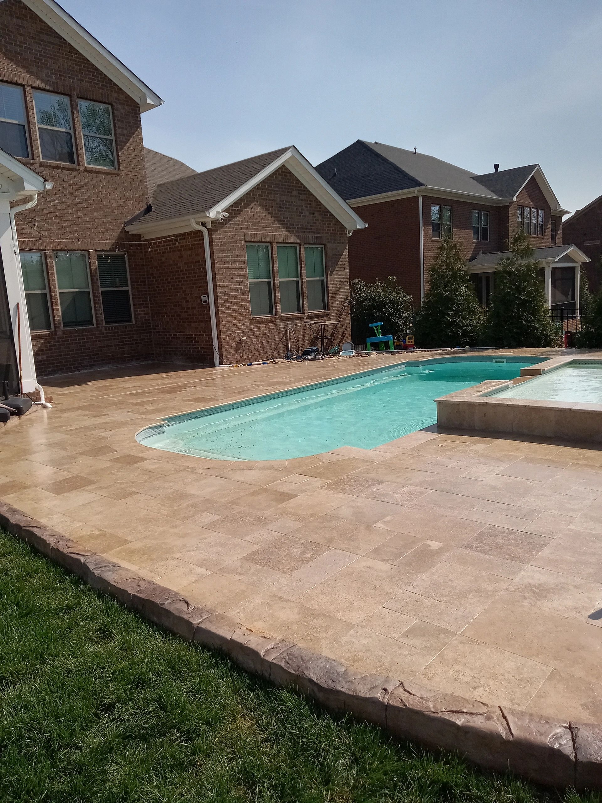 Pool Deck Sealers for travertine patio pavers