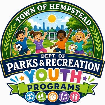 Colorful logo for Hempstead's Youth Parks &amp; Recreation programs.