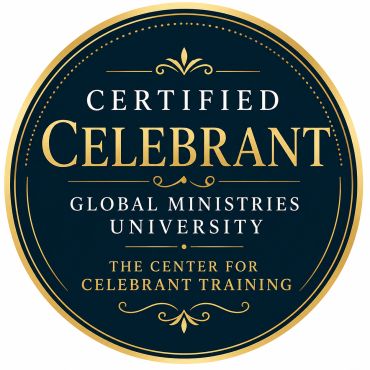 Certified Celebrant badge from Global Ministries University.