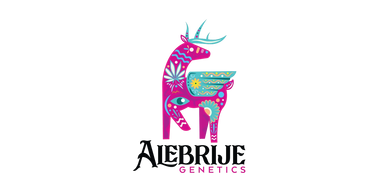 Colorful Alebrije deer logo with intricate patterns and wings.