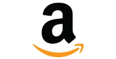 Amazon logo with a black 'a' and a curved orange arrow.